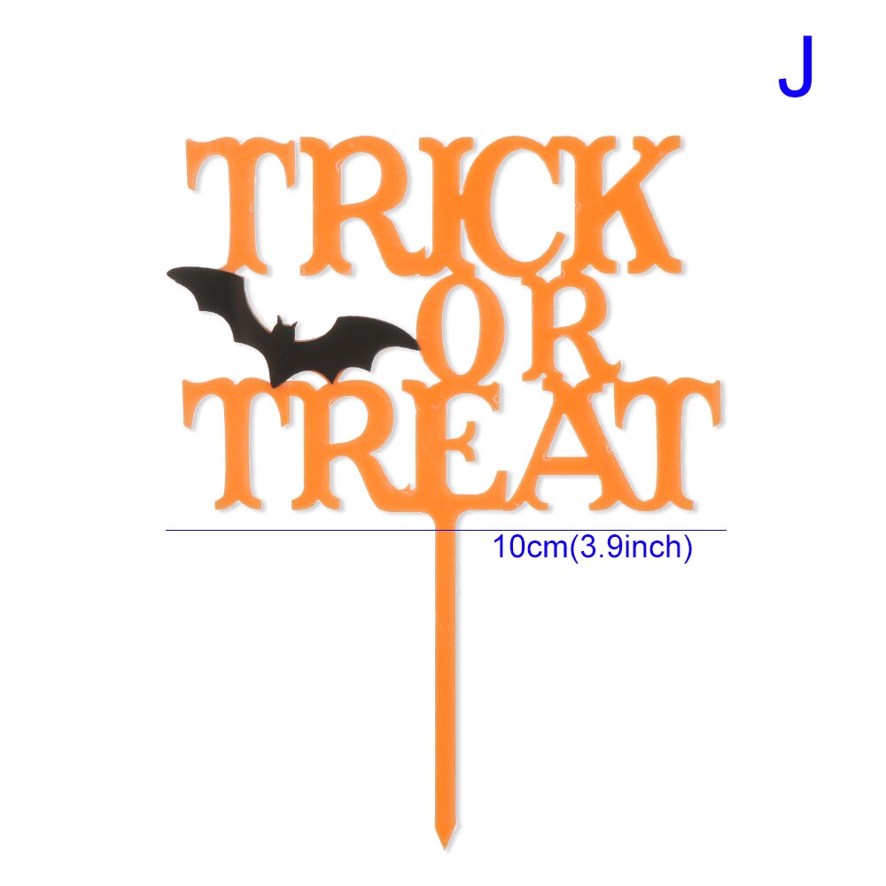Halloween cupcake toppers dekorer blokk buh Alv spøkelse edderkopp heks lue katt kake dessert kake dekorasjon toppers festutstyr: J