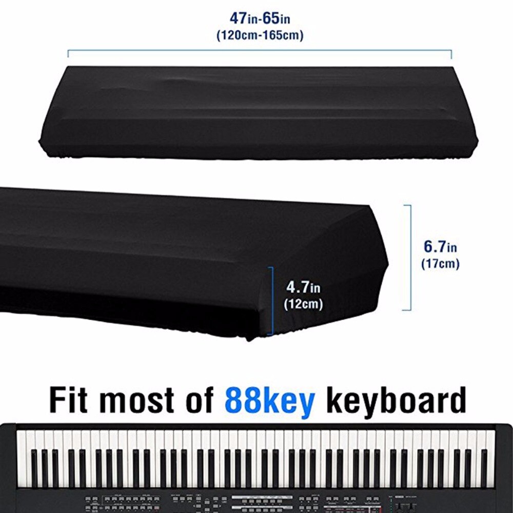 61/88 Key Black Piano Dustproof Cover Lamination Cloth Electronic Piano Dirtproof Sheet Protection Stretchable