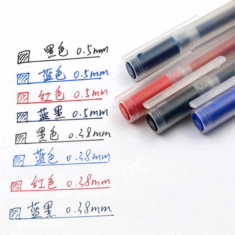 3 pièces Muji Stylo Gel Recharge Lot 0.38mm 0.5mm Couleur Stylo Recharges D'encre À Séchage Rapide Lisse Encre Écriture Papeterie École Fournitures De Bureau