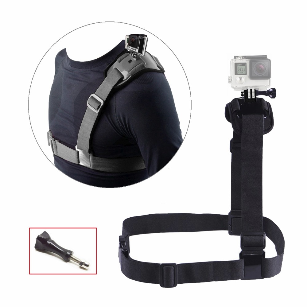 Borst Schouder Mount Strap voor Gopro Hero 6 5 4 Accessoires Xiaomi Yi 4 k Mount Harnas Voor Go pro SJCAM Actie Camera