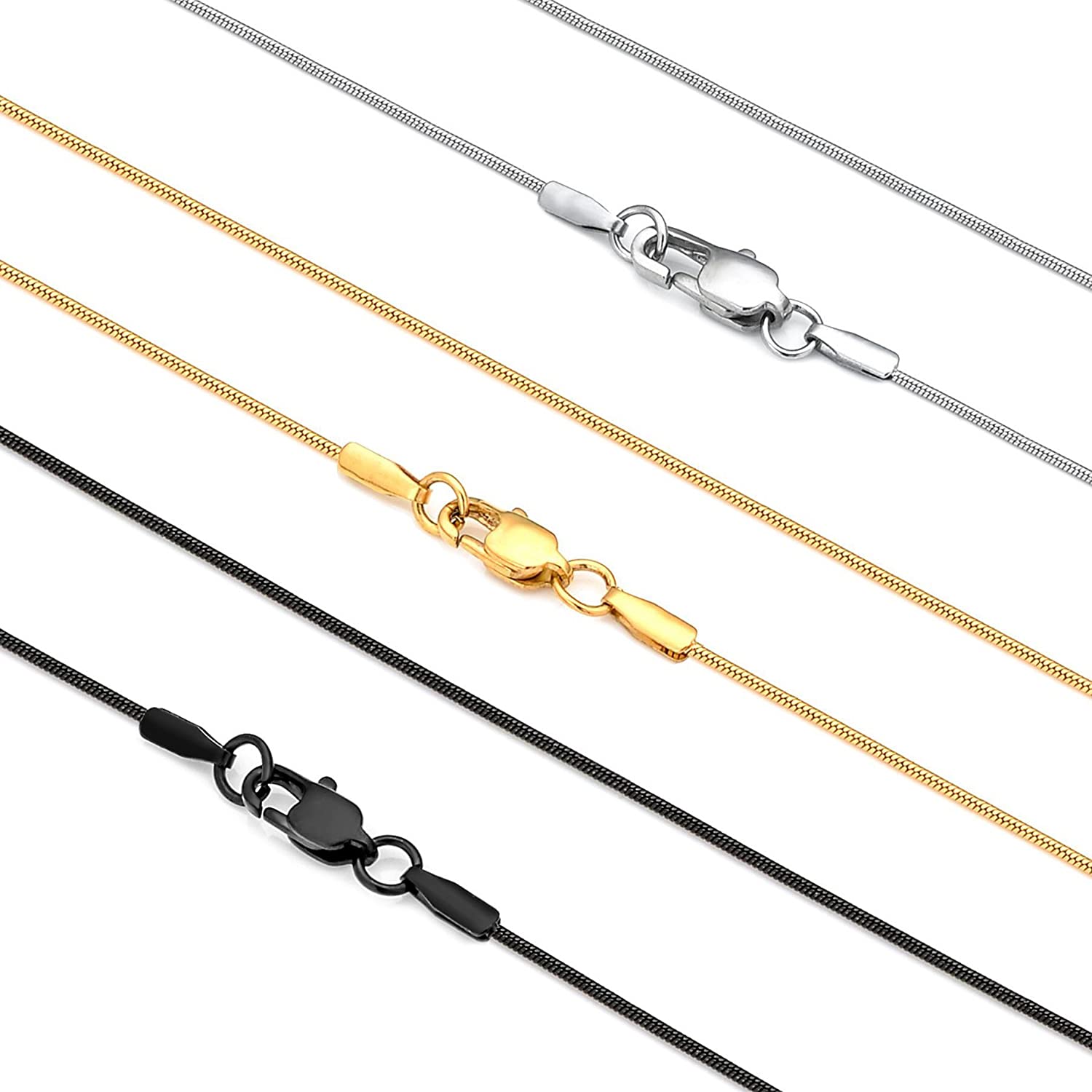 Catena serpente in acciaio inossidabile 1.2MM 1.5MM 2MM per uomo donna regali gioielli Hip-Hop