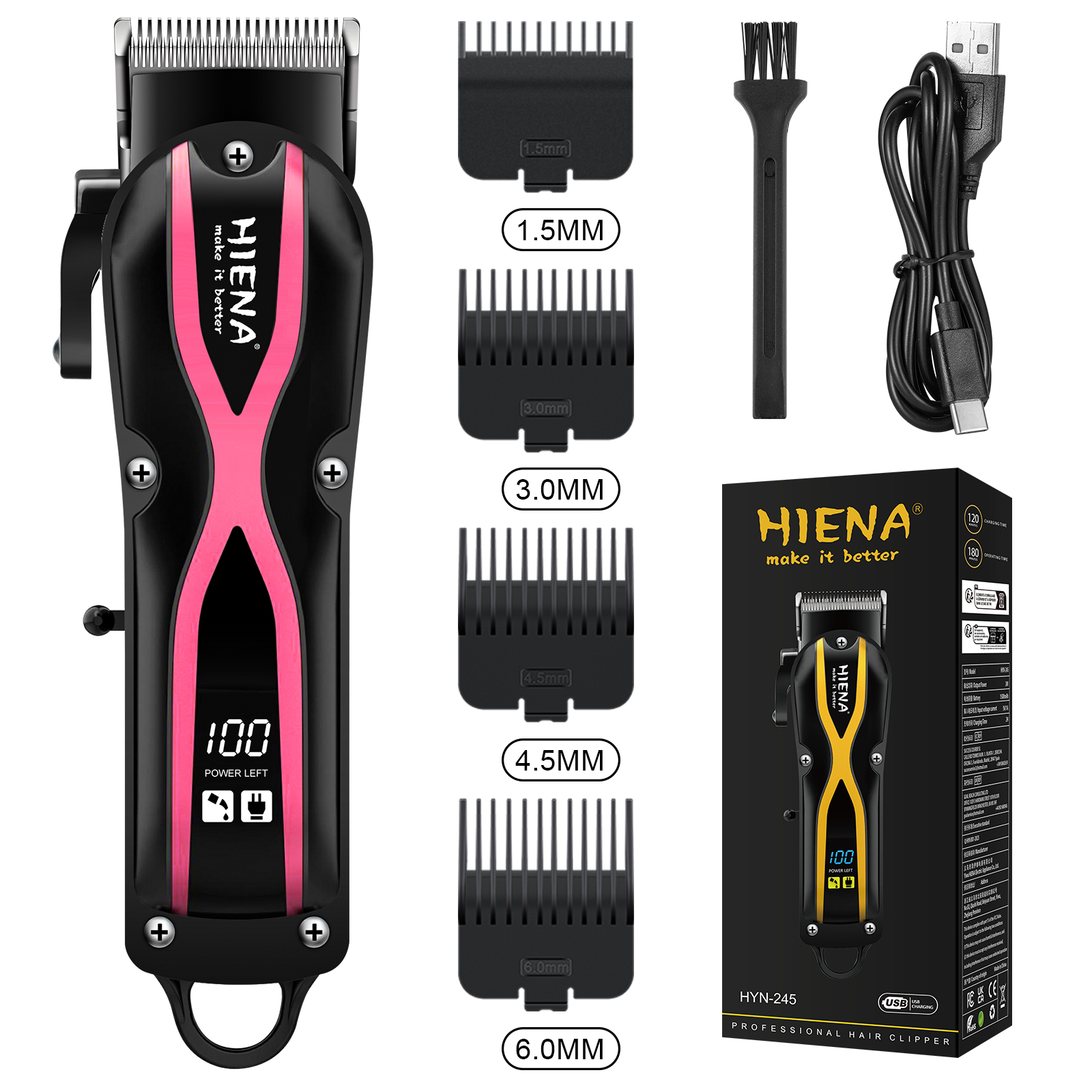 Hommes électrique tondeuse à cheveux barbier finition sans fil tondeuse à cheveux Rechargeable électrique visage barbe Machine de coupe de cheveux: Argent