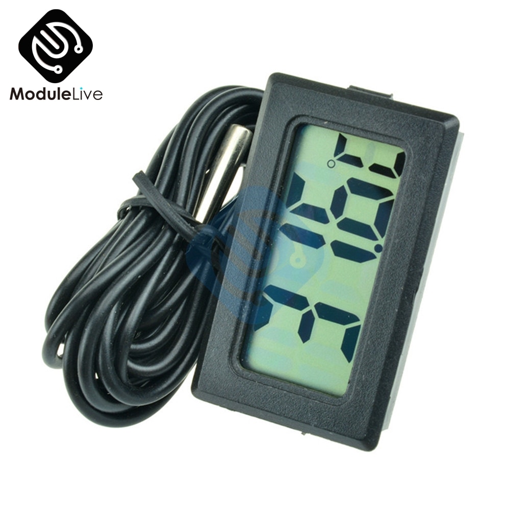 T110 digitale thermometer temperatuurmeter met 2m sondes led digitale thermometer temperatuursensor meter detector tester 5v 12v