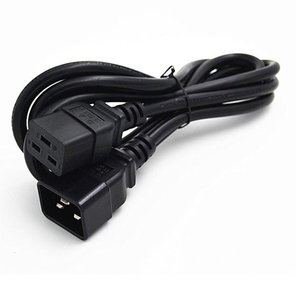 Black 1.0M 2.0M 3.0M PVC Copper IEC320 C13 C14 C15 C19 C20 extension power cord 10A / 16A charging cable