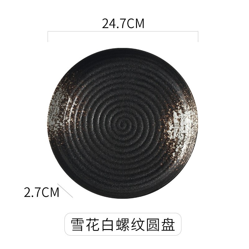 Japanse Retro Schotel Keramische Steak Plaat Creatieve Ronde Diepe Rivierkreeft Grote Platte Ceramica Westerse Gerechten Platen Servies: Snow White