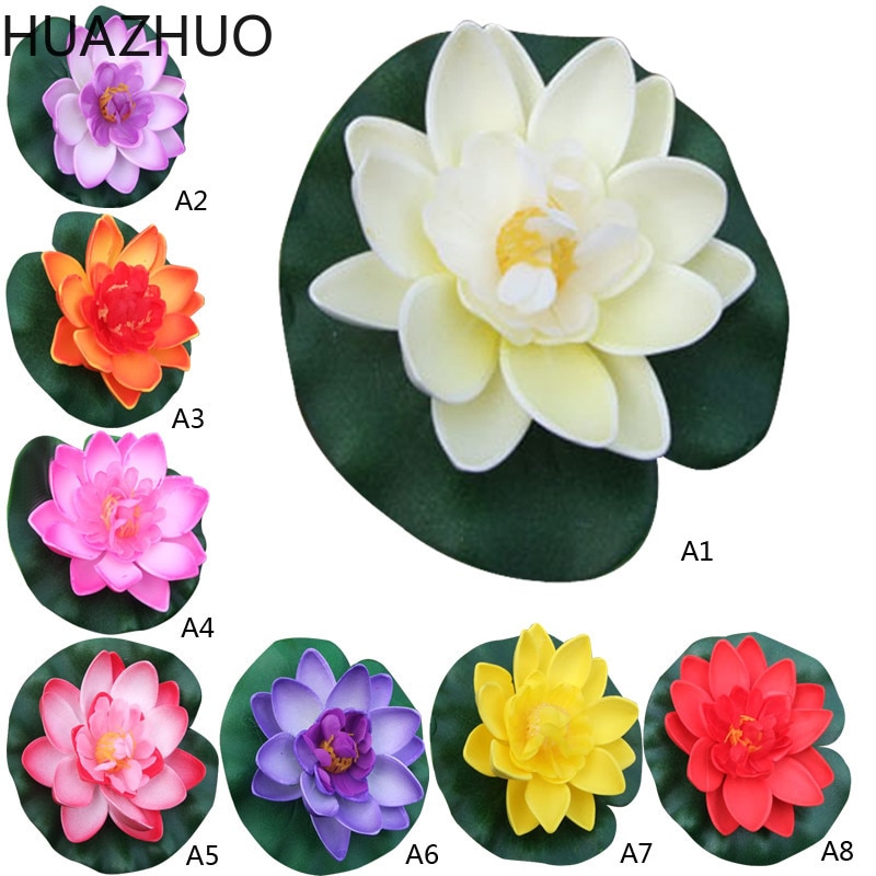 Wedding Decoration Artificial Flowers Floating Lotus Ornament for Aquarium Fish Tank Pond Water Lotus Home Swim Pool Decor