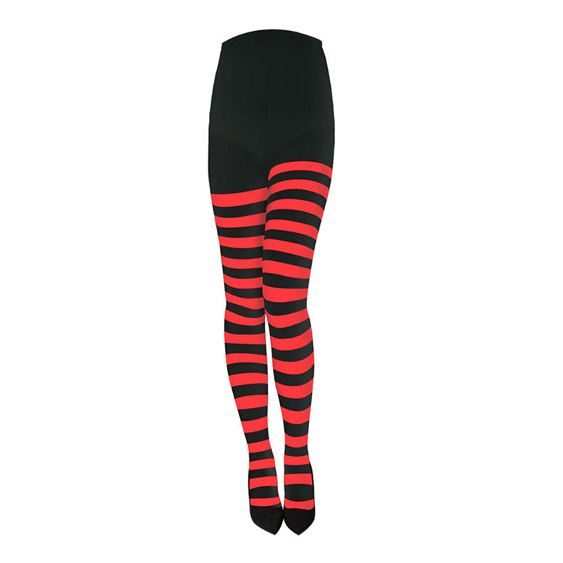 Medias a rayas rojas y negras para mujer, medias largas hasta el muslo para de Navidad, maquillaje, decoración de graduación, disfraz de Cosplay: Beige