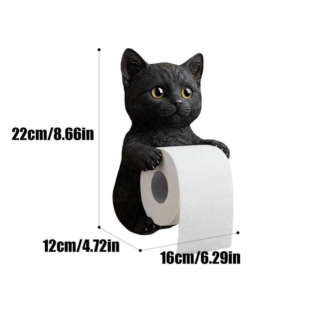 Cat Toilet Paper Holder Cat Toilet Roll Holder Wall Mounted Roll Rack Cute Dispenser for Dorm Home RV Restroom Travel Kitchen: WHITE