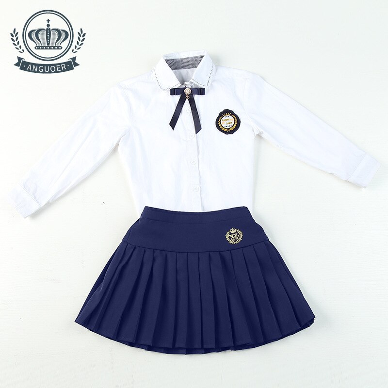 Kids School Uniforms Children Cotton School Wear Long Sleeve Clothes Students Summer Kindergarten Uniforms Suit 2pcs D-0598