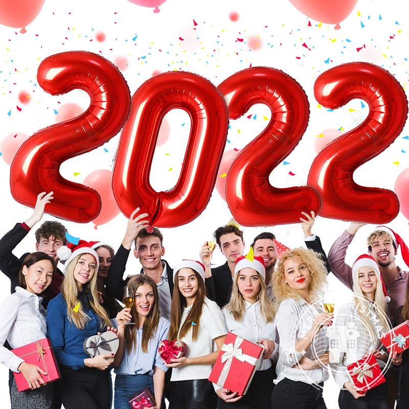 Globos de papel de aluminio rojo de 40 pulgadas, Globos con números de 0 a 9, decoración para de boda y feliz cumpleaños, Globos de figuras grandes para ducha