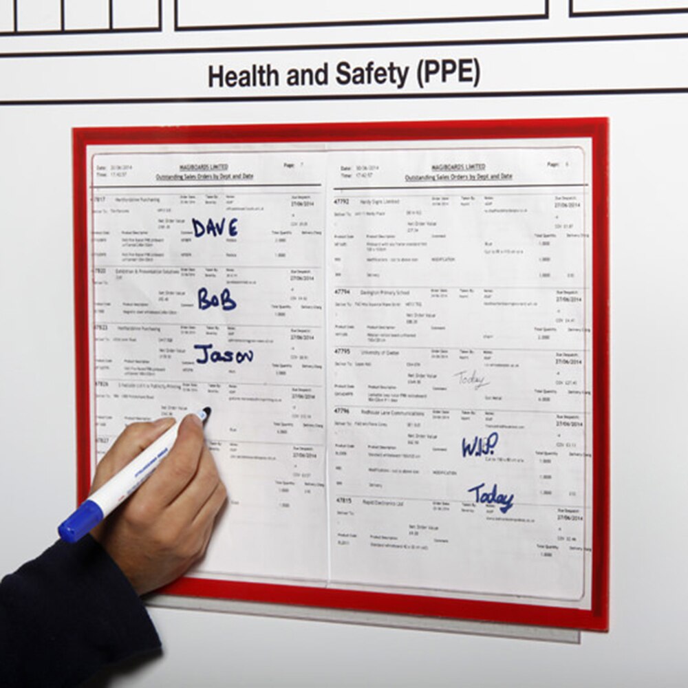 Magnetic File Frame Transparent PVC Document Display Frame for A4 Size Letter Paper Photo Picture Work Schedule