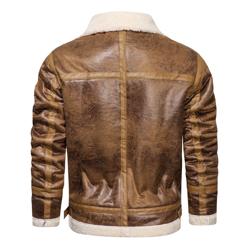 Winter Heren Leren Jas Oversized Bovenkleding Retro Casual Jassen Heren Bont Motorjassen A2fh06