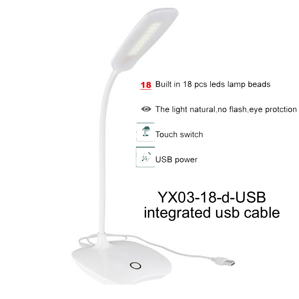 portable LED Touch On/off Switch LED Desk Lamp 3 Modes Dimmable Eye Caring LED Table Lamp light USB Rechargeable With Pen Holder: YX03-18-D-usb