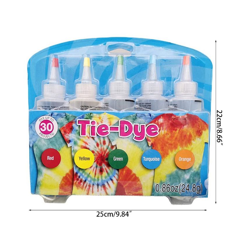 Tie Dye DIY Kit,5 Colors Shirt Tie Dye Kit for Kids,Adults Non-Toxic Vibrant Tie Dye Supplies with Rubber Bands