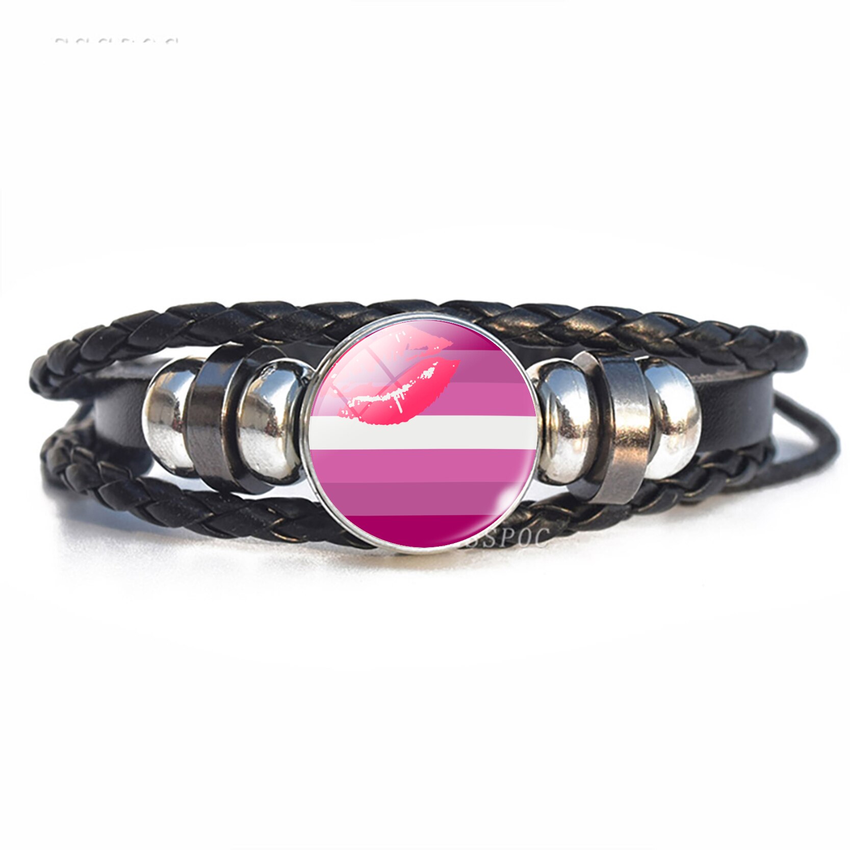 Regenbogen Flagge Lesben Homosexuell Stolz Punk Leder Armbinde Bisexuelle Transgender Stolz Armbinde Männer Frauen