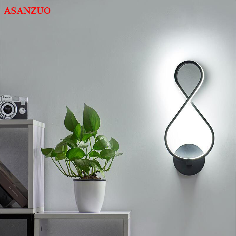 Moderne led væglampe lampada soveværelse ved siden af væglampe hjem indendørs dekoration belysning korridor aluminium væglampe  ac90-260v