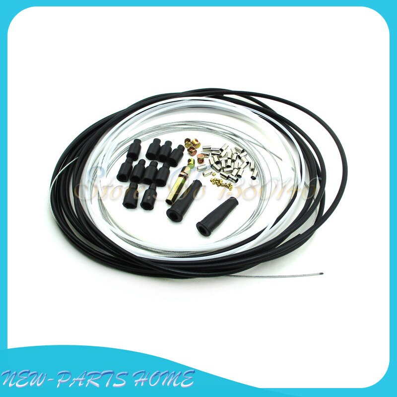5 Metres Diy Throttle Cable Kit Nipples Ferrules Barrel Nipples Carb Neoprene Boots Mid-Adjuster