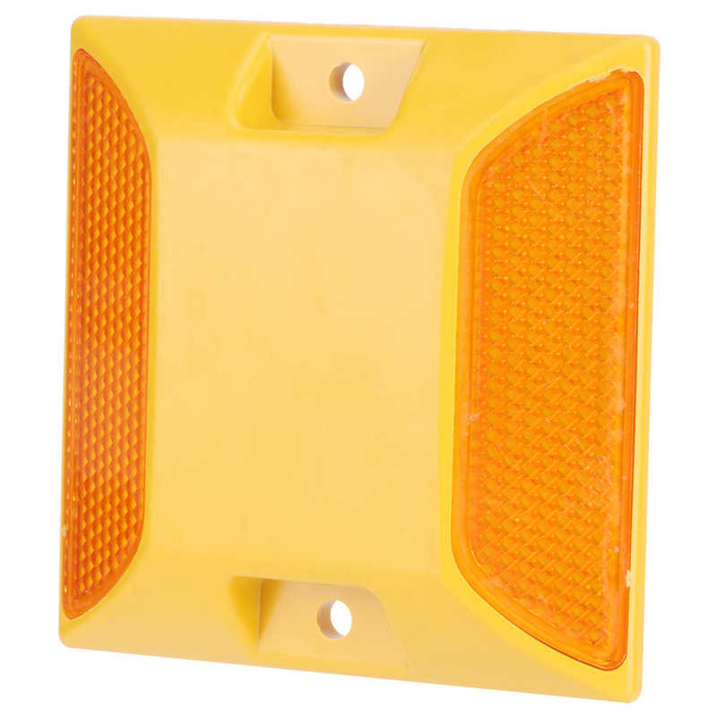 6Pcs 9.5X9.5X2cm Road Marker Double Yellow Road Reflectors Street Pavement Driveway Stud Markers