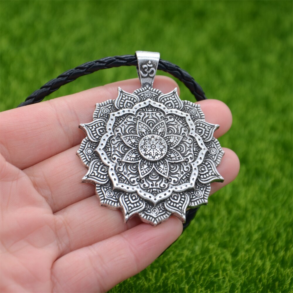 Om Lotus Bloem Mandala Yoga Spirituele Hanger Vrouwen Kettingen Sieraden Valentijn Cadeau