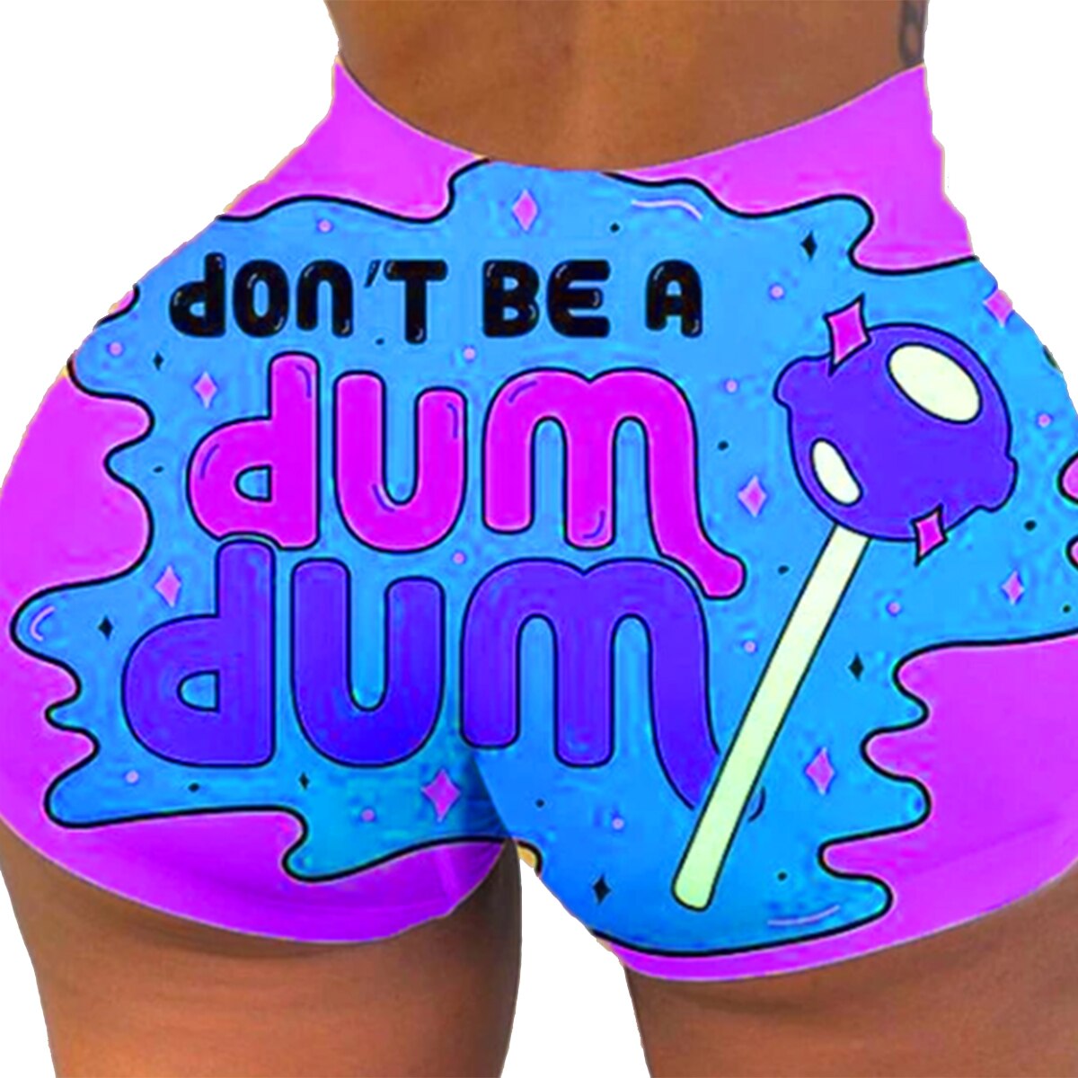Dames shorts letter print shorts zomer casual hoge taille korte broek sport dagelijkse shorts onderkant: Paars  / Ik