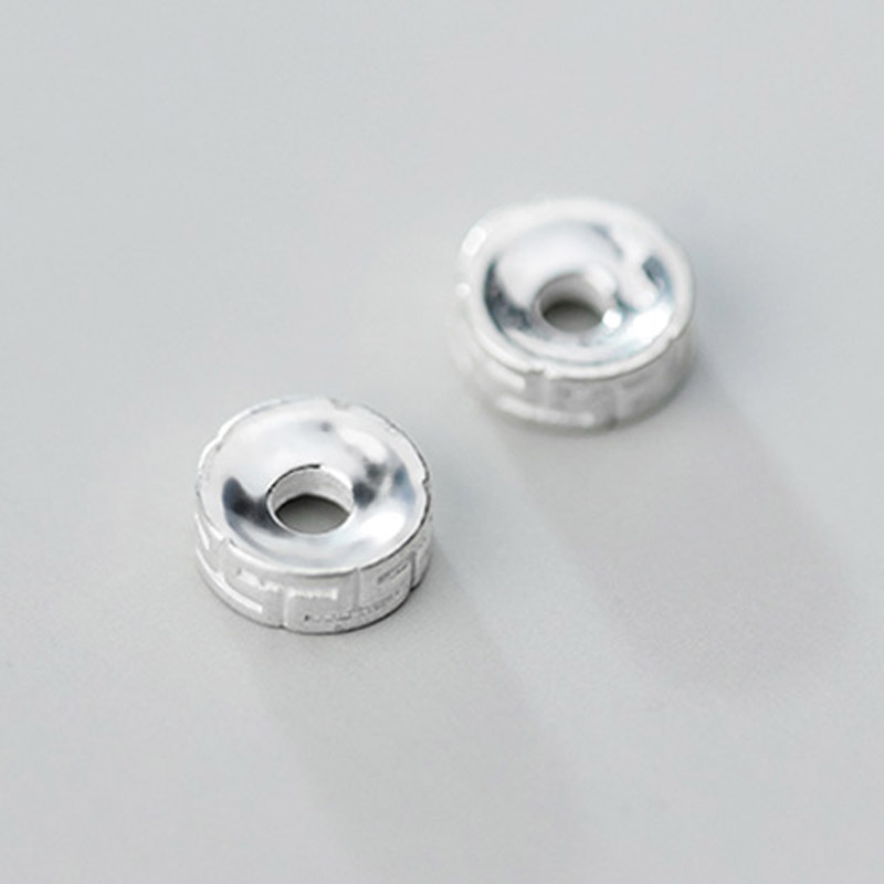925 perles d'espacement rondes et plates en argent sterling à motif t, 8mm emplacements, perles en argent en vrac, accessoires de bijoux à faire soi-même pour bracelets