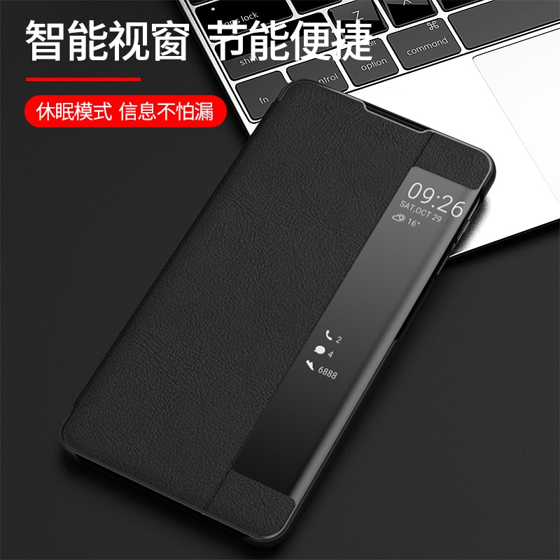 Clear View Smart Spiegel Venster Flip Case Voor Samsung Galaxy Note 10 Pro Plus 3D Stand Leather Back cover Note10 Plus +