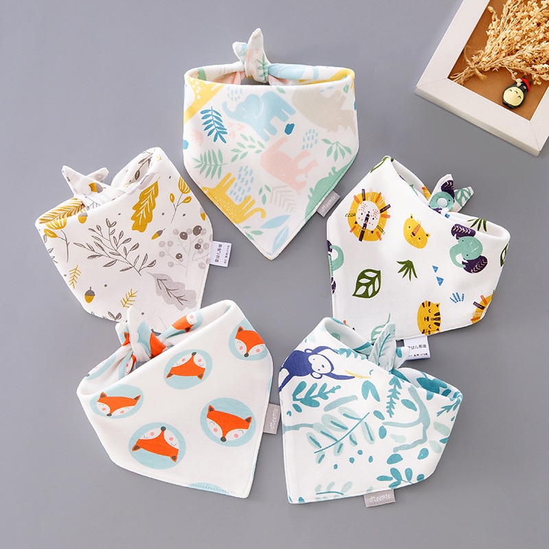 5 Stks/set Slabbers Driehoek Dubbele Katoen Bandana Slabbetjes Baby Jongens Meisjes Babador Voeden Kiel Zuigeling Burp Doek Baby Speeksel handdoek: 3