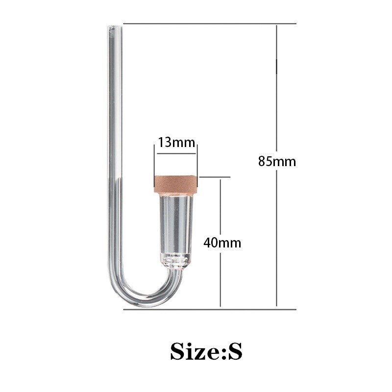Aquarium CO2 Diffuser Glass Tank Bubble Atomizer with Ceramic Disc Suction Cups for Plants Nano Tank: S-1