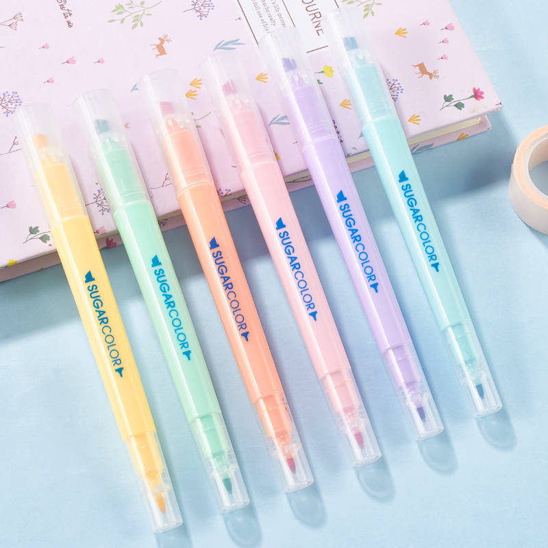 Ulife 6pcs/set Highlighter Pen Pastel Marker Watercolor Highlighters Art Stationary I.17347931 - View #13