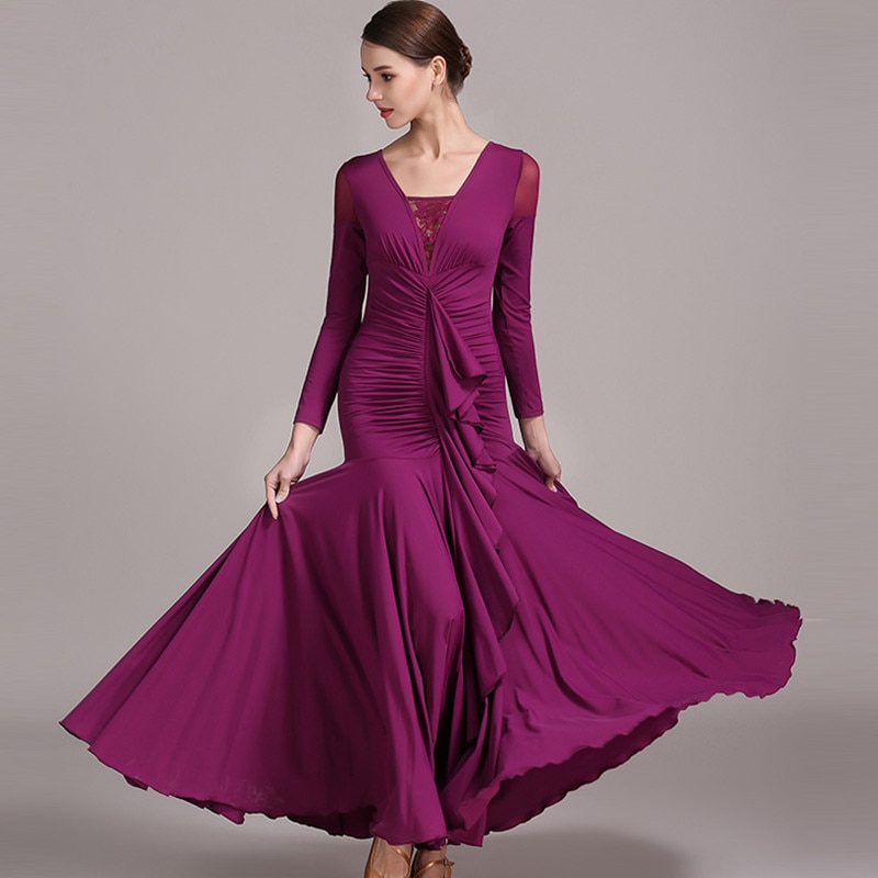 Grün Standard frauen tänze kleider für ballsaal tanzen walzer ballsaal Standard kleid modern tanzen kostümich tanzen tragen