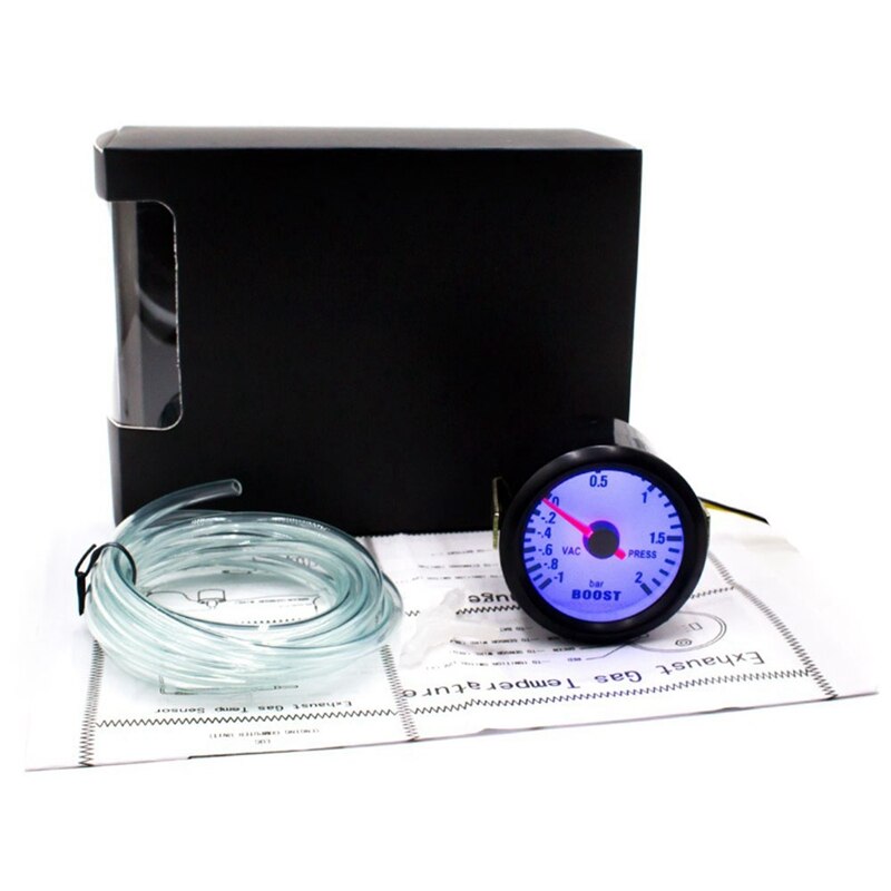 1-2 Bar 12V Auto Vrachtwagen Boot Blauwe Led Turbo Boost Gauge Meter 2Inch 52Mm: Default Title