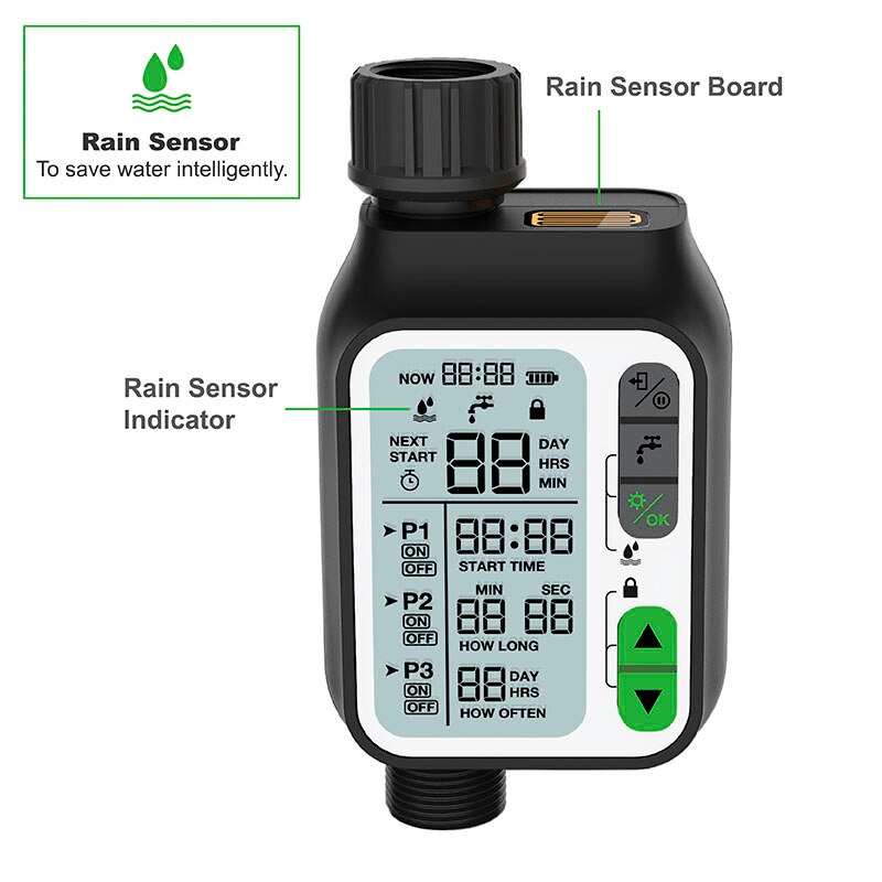 Rain Sensor Irrigation Water Timer Electronic Automatic Sprinkler Controller Outdoor Garden Watering Timer Irrigation Controller
