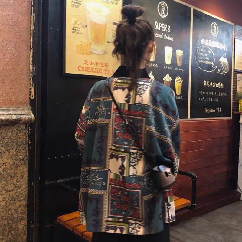 Japanese Yukata Kimono Summer Top Japan Red-Crowned Crane Haori Kimono Japones Harajuku Kimono Boho Yukata Women FF2580