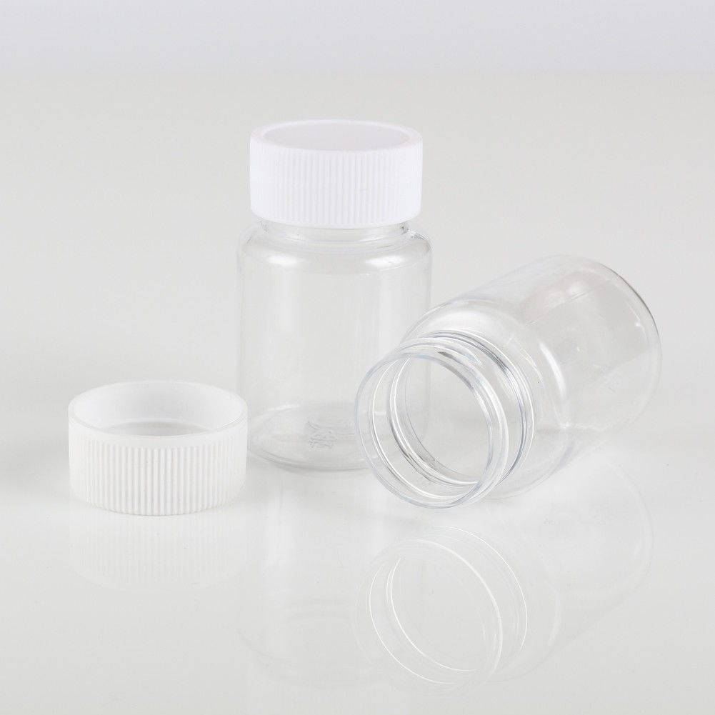 50PCS X 15ml-60ml Clear PET Seal Plastic Empty Liquid Bottles Vial Reagent Sample Container Plastic Cap with Gasket