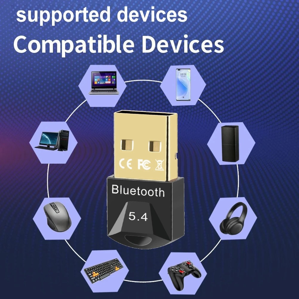 Adaptador USB Bluetooth 5,4, transmisor, receptor Bluetooth, Audio, Dongle Bluetooth, adaptador USB inalámbrico para ordenador, PC y portátil