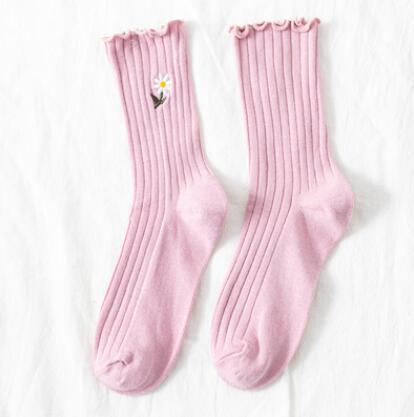Streetwear Little Madeliefjes Borduur Leuke Sokken Vrouwen Japanse Koreaanse Harajuku Stijl Kawaii Sokken Herfst Winter Voor Dames Носки: 6