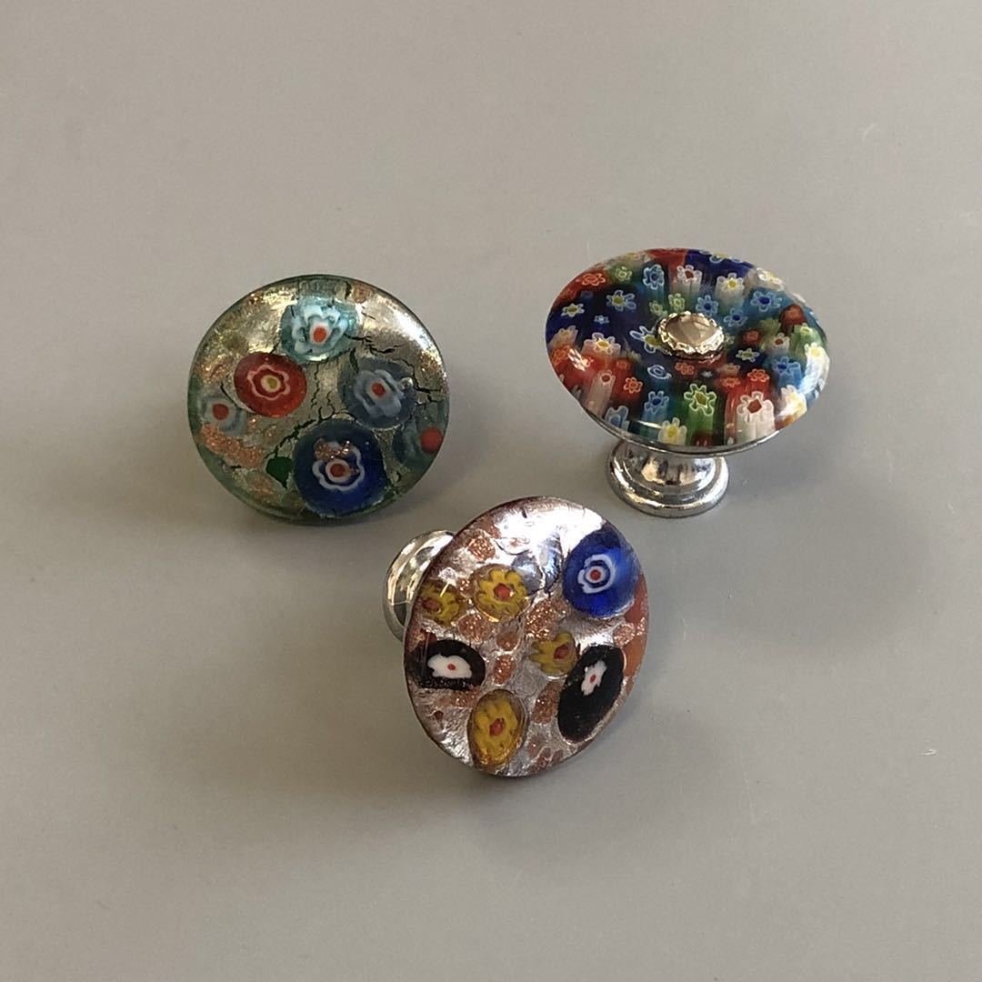 Tirador de cristal Multicolor para cajones, herrajes para decoración del hogar, tiradores de puerta de cocina y muebles