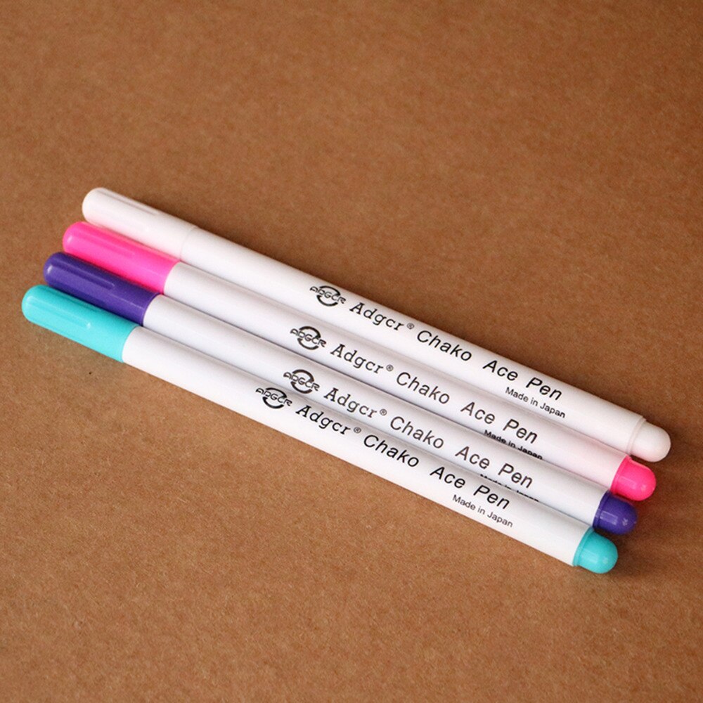 4pcs Sewing Tools Air Erasable Pen Easy Wipe Off Water Soluble Fabric Marker Pen Temporary Marking Replace Tailor's Chalk