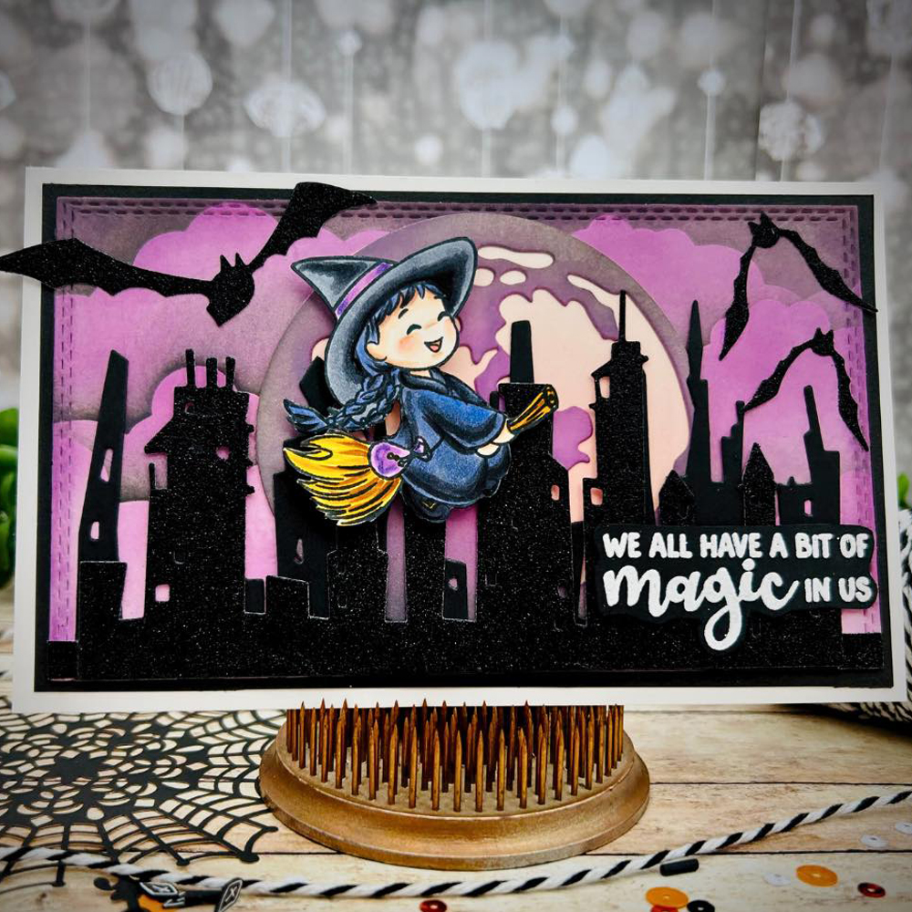 Söt häxräv glad halloween metallskärverktyg genomskinlig stämpel gör-det-själv scrapbooking silikonstämplar för kort album hantverk