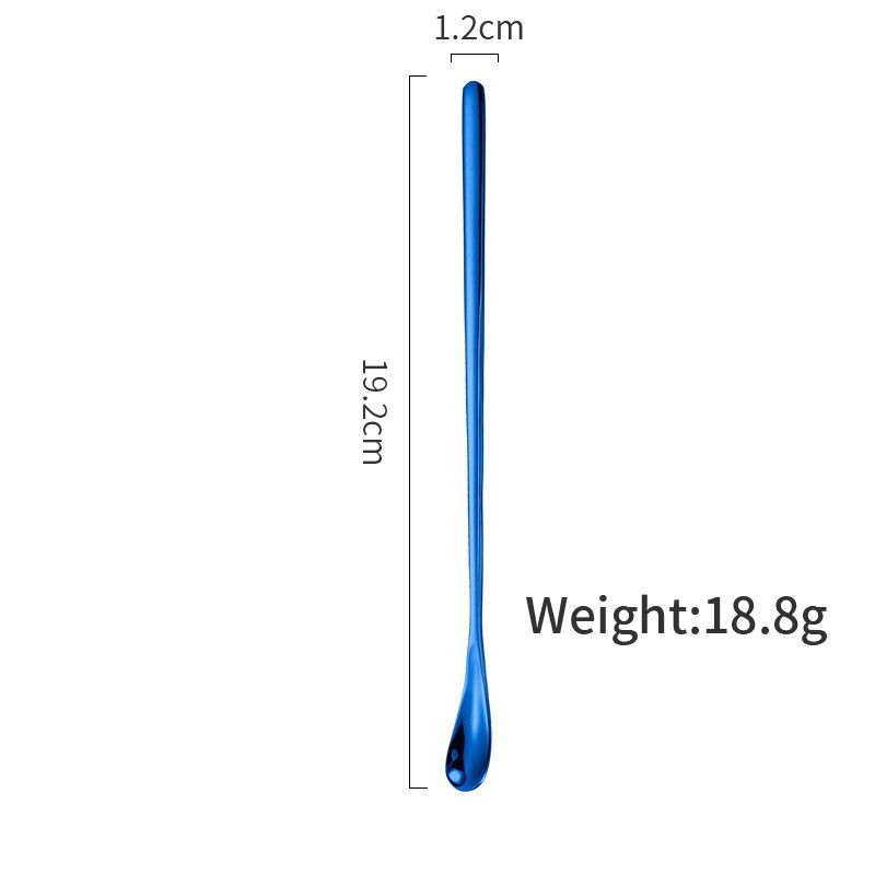 ZLAR 304 Stainless Steel Spoon Coffee Ice Tea Spoon Club Wine Cutlery Tableware Dinnerware Tiny Spoons Kichen Accessories: Blue Small