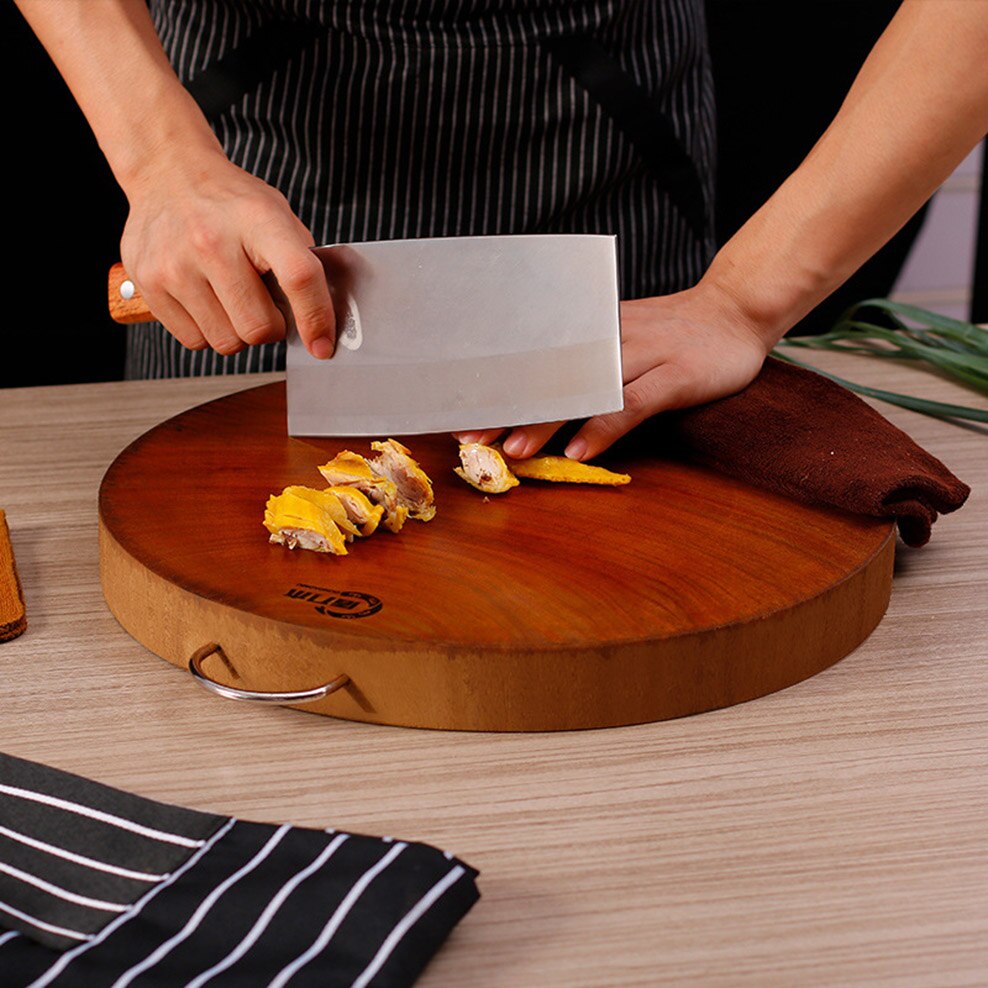 Shield Knife Wooden Chopping Board Whole Wood Cutting Board For Home Kitchen Round Thick Double-Sided Large Cutting Board