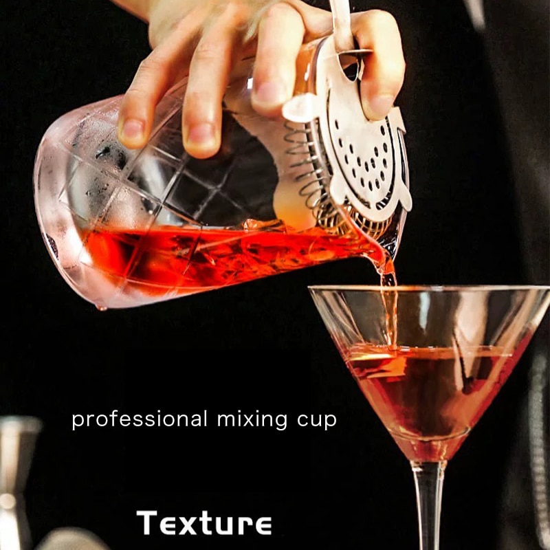 Bar Soul Mixing Cup Lead Free Glass Carving Style Hand Carved Cocktail Glass Bartender Cocktail Cups Barware
