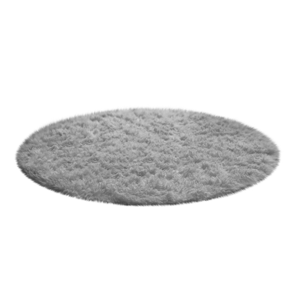 Computer Chair Upholstery Area Rug mats Fluffy Round Alfombra for Living Room Faux Fur Carpet Kids Bedroom Plush Shaggy: K