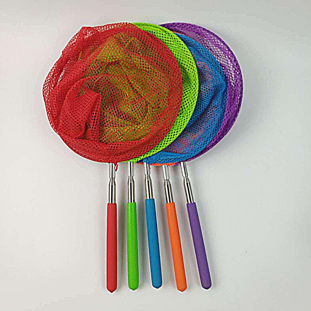 Filet de pêche télescopique pour enfants, filet de pêche en acier inoxydable pour attraper des poissons, filet d'extérieur pour insectes, papillons et libellules