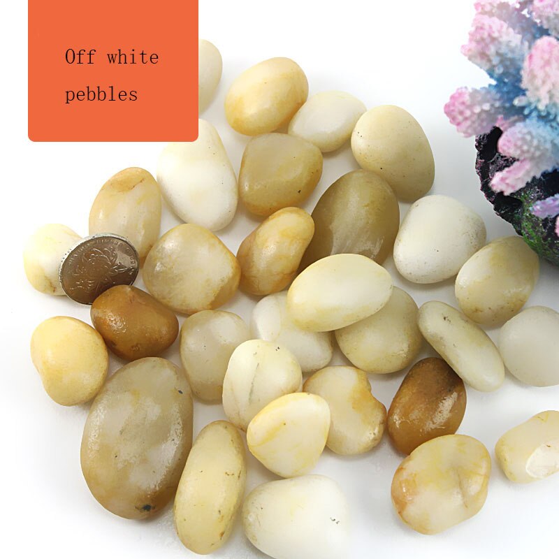 Fish Tank Decoration Aquarium Decoration StoneLuminous Stone Garden Decoration Stone Landscape Sand: OffWhitePebbles