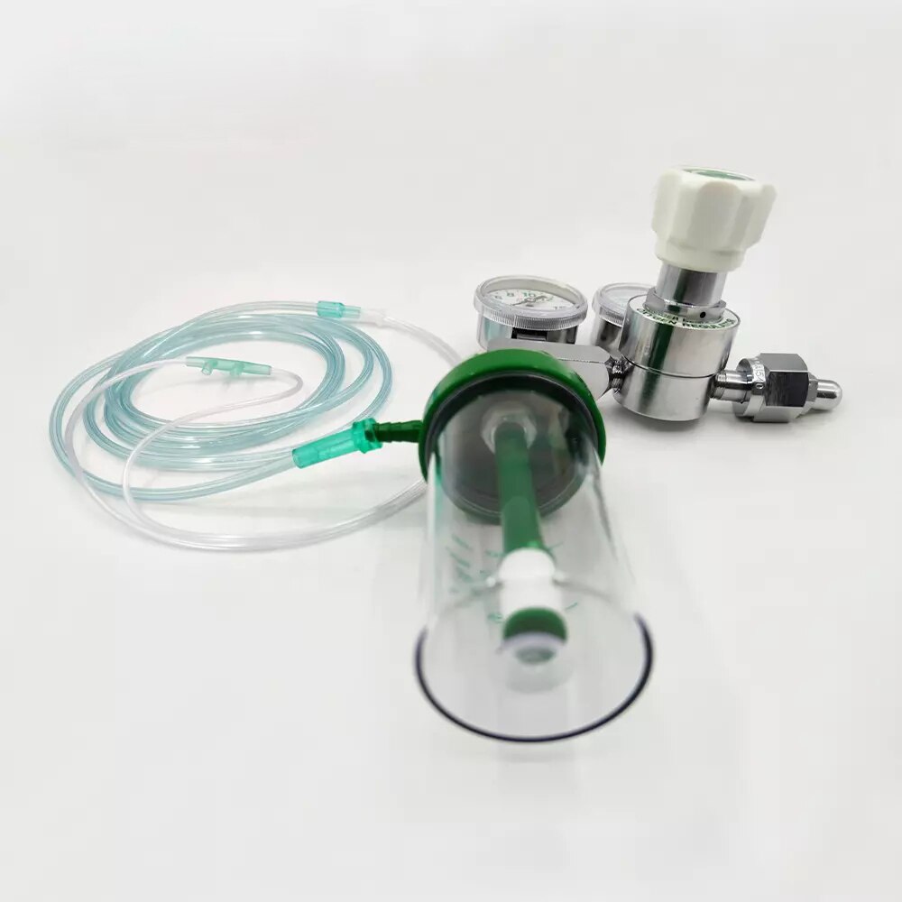 Medische Zuurstof Regulator CGA540 Met Dubbele Gauge Flow Meter Regulator Hoge Druk Voor Voor Zuurstof Cilinder 4000psi