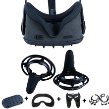 4in1 360 ° corps complet housse de protection cadre Silicone masque facial pour Oculus Quest tête couverture contrôleur poignée peau accessoires