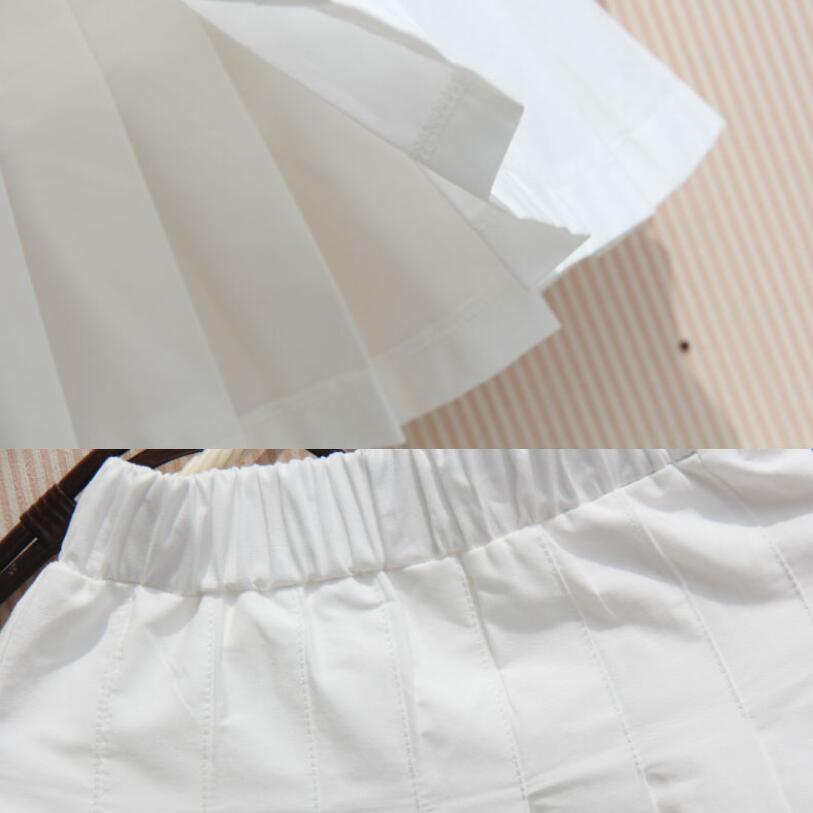 Spring Summer Autumn Baby Toddler Teenage Tutu Skirt Cotton White Tutu School Girls Pleated Skirts Tutus Children Bottoming