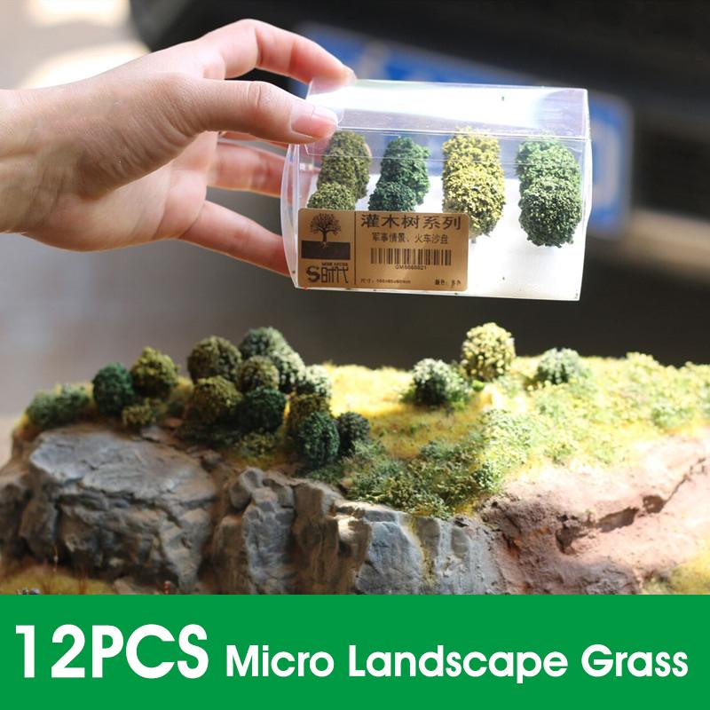 Jjrc 12Pcs Hars Diy Model Building Accessorie Onregelmatige Kunstmatige Shrubbery Micro Landschap Mini Gras Boom Sandbox Game