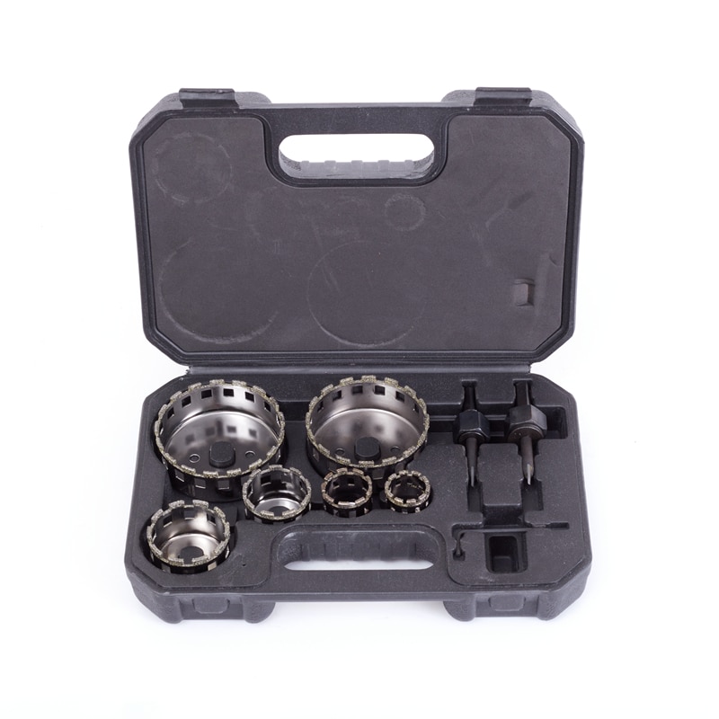9 pièces/ensembles 25mm-73mm diamant enduit foret ensemble carrelage marbre verre céramique trou scie forets pour outils électriques